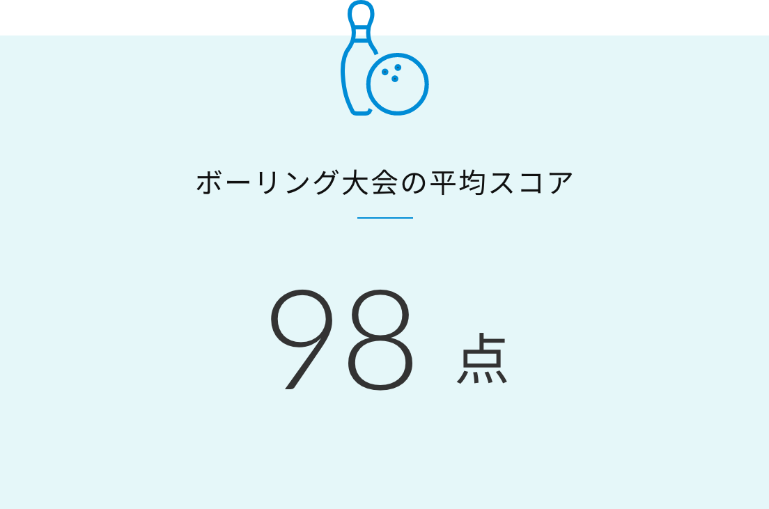 ボーリング大会の平均スコア 98点